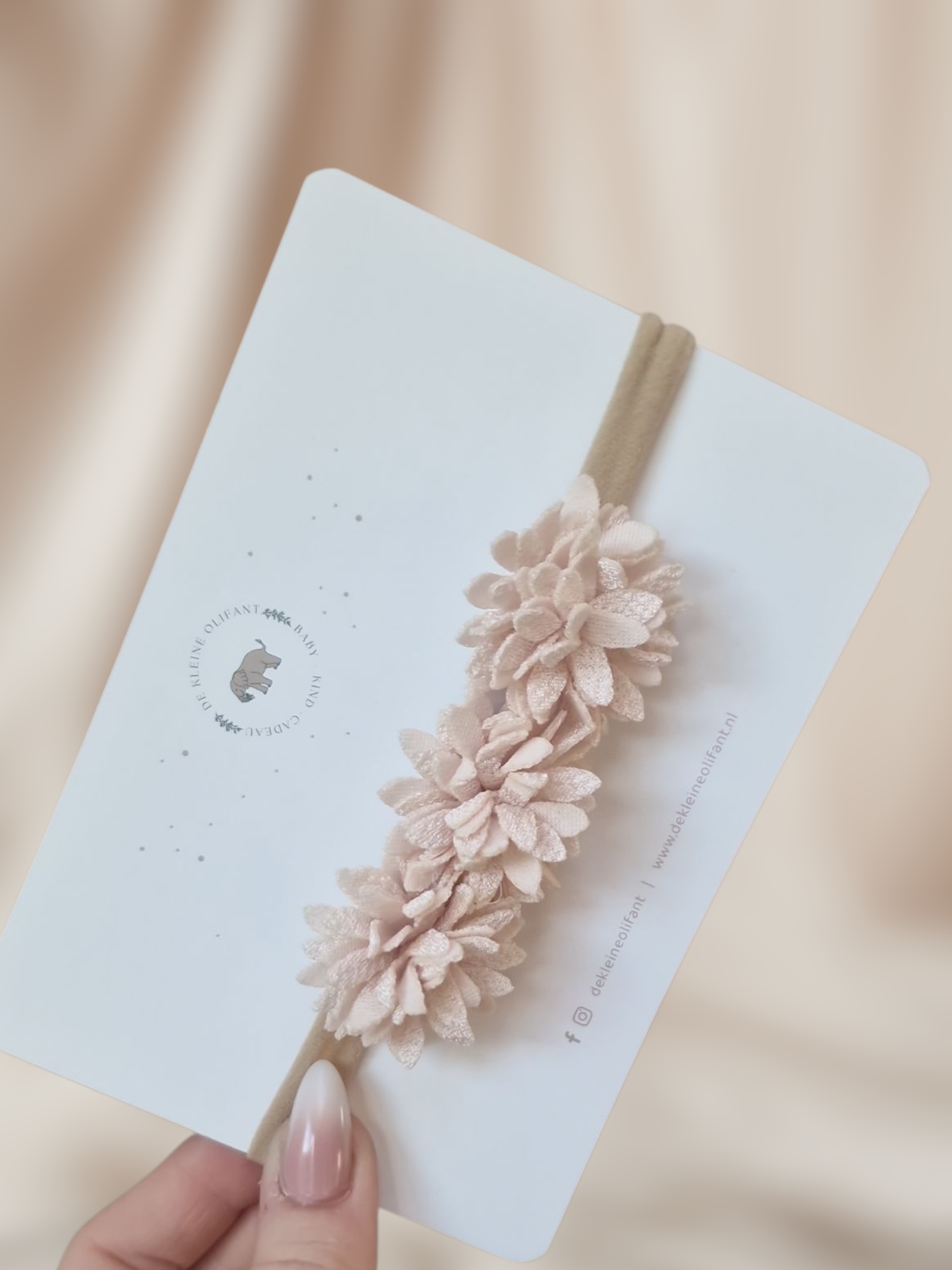 Haarband Baby - Crème - Bloemen
