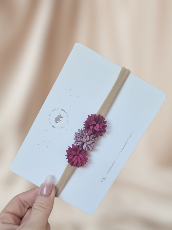 Haarband Baby - Bloemen - Roze/Paars