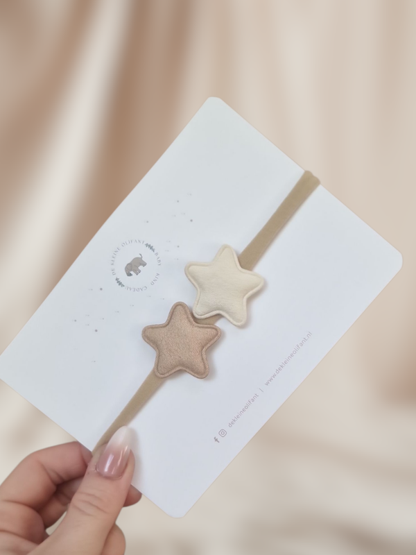 Haarband Baby - Sterren - Crème