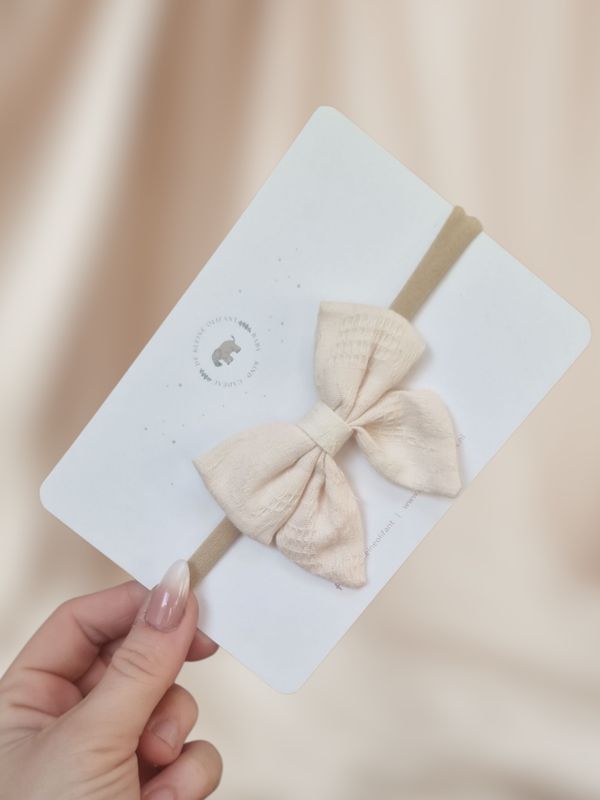 Haarband Baby - Strik - Creme