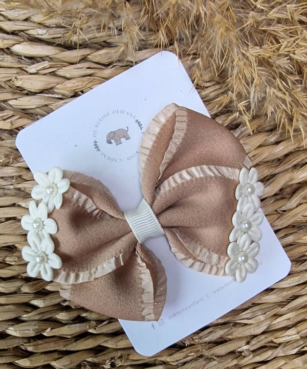 Haarspeld Kind - Grote Strik - Beige