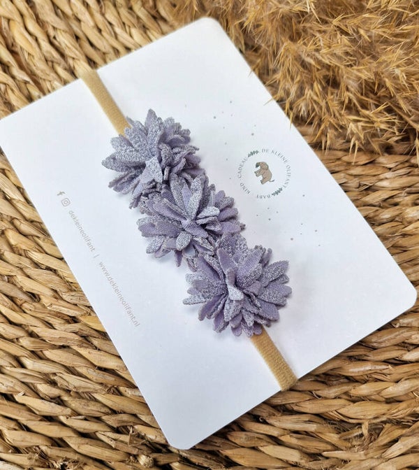 Haarband Baby - Paars - Bloemen