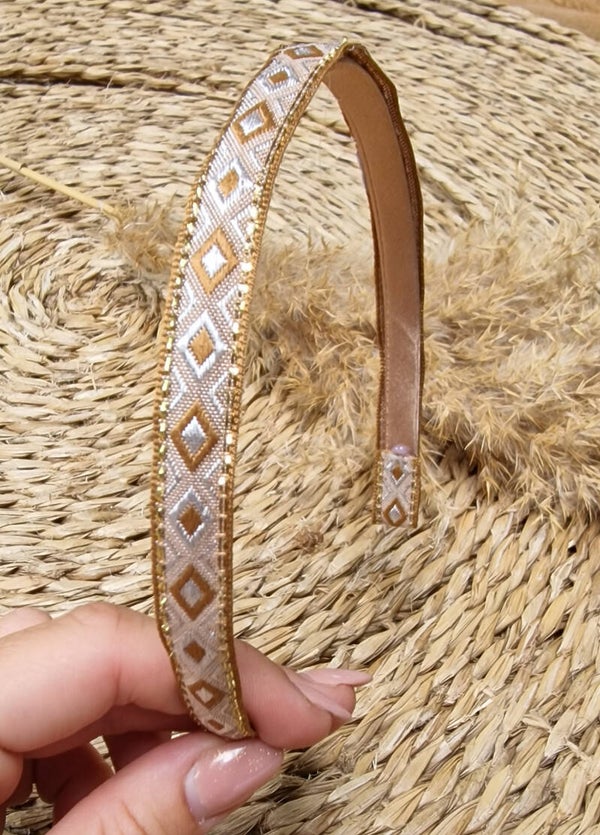 Haarband Diadeem - Zigzag - Bruin