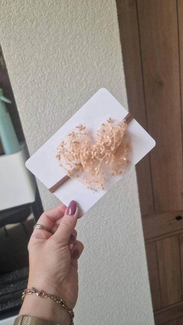Haarband Baby - Strik - Zacht Oranje