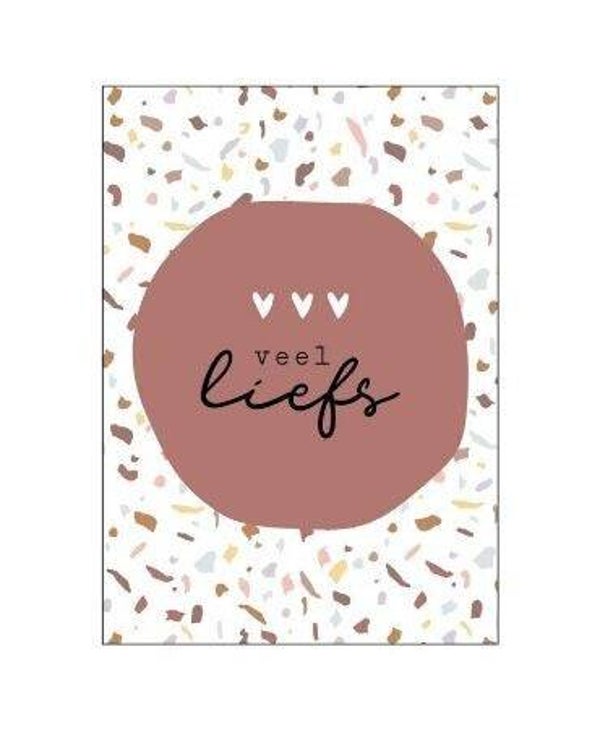 Wenskaart - Veel Liefs - Terazzo