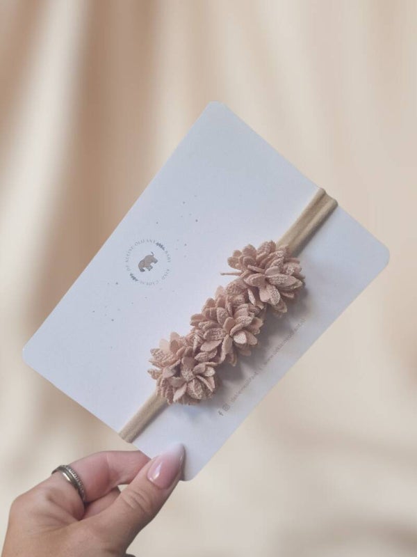 Haarband Baby - Zand- Bloemen