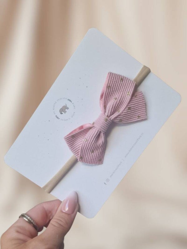 Haarband Baby - Strikje - Roze/Glitter