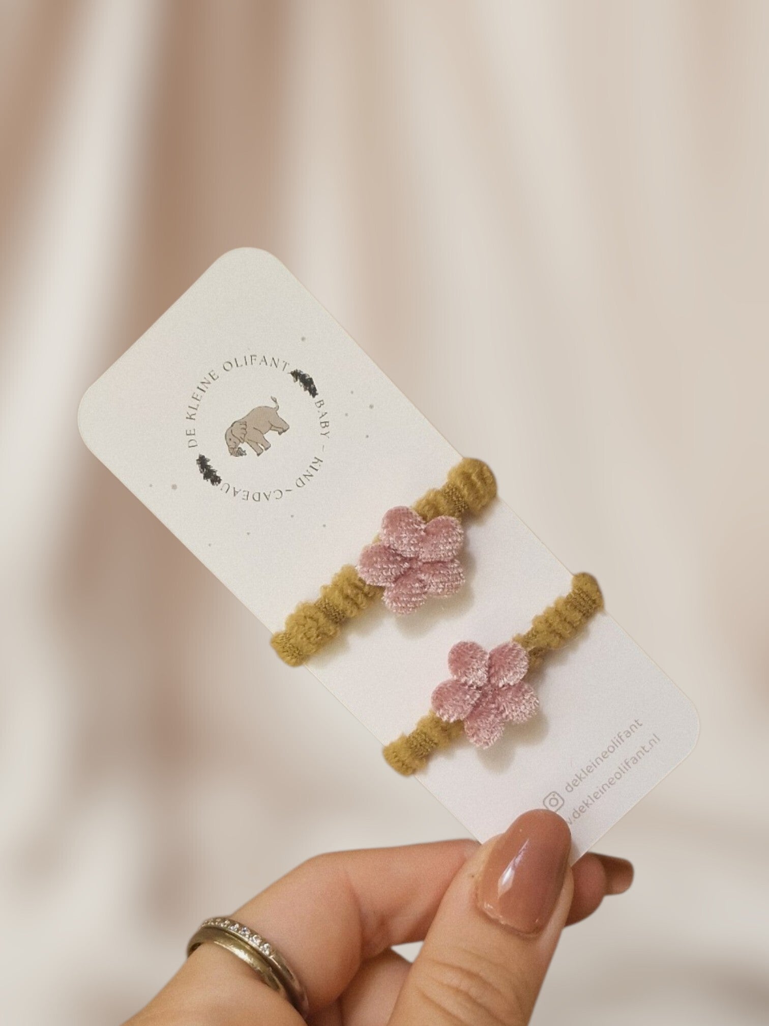 Haarelastiekjes Baby - Bloemetje - Fluffy/Roze