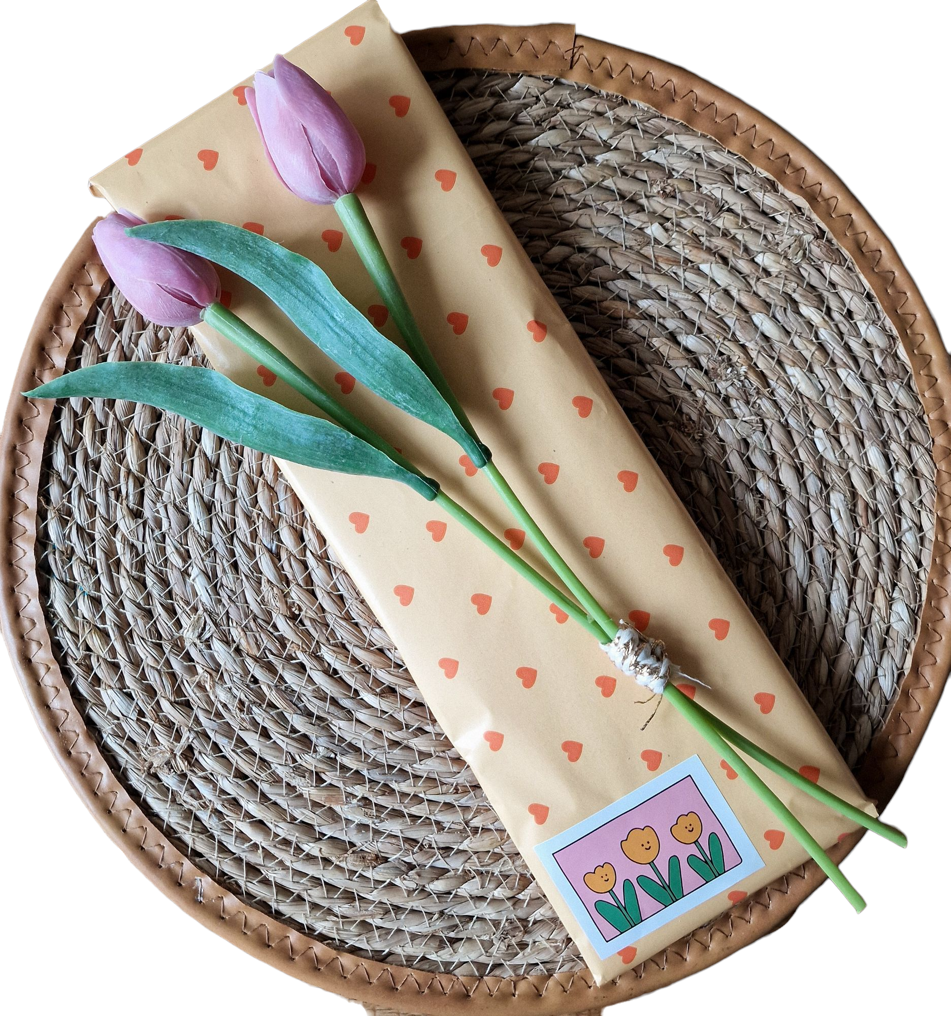 Bedankt Juf -  Tulpen - Licht Roze