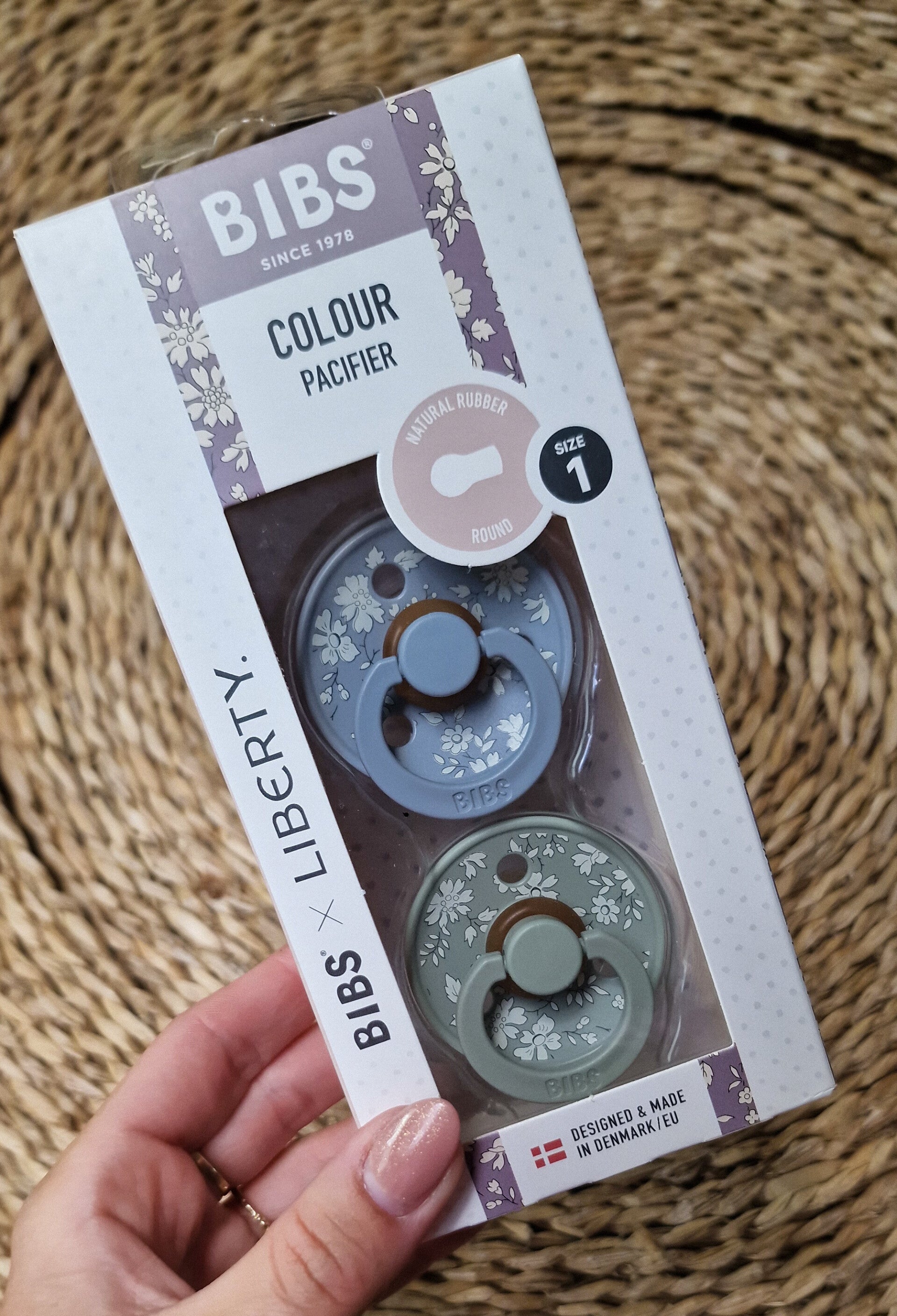 Bibs Spenen 0+ Rond - Bloemen - Blauw/Groen