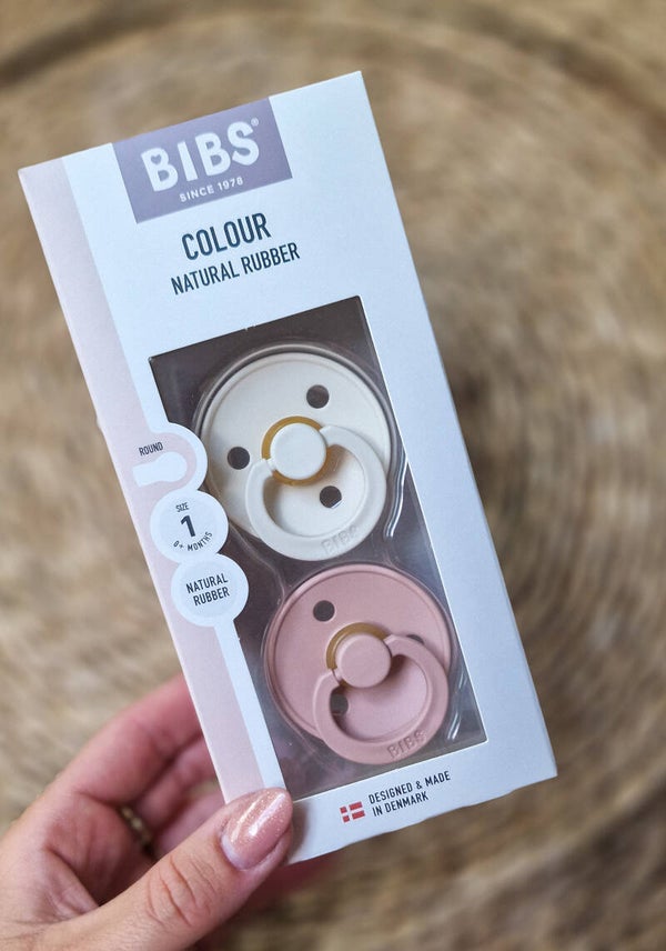 Bibs Spenen 0+ Rond - Crème /Roze