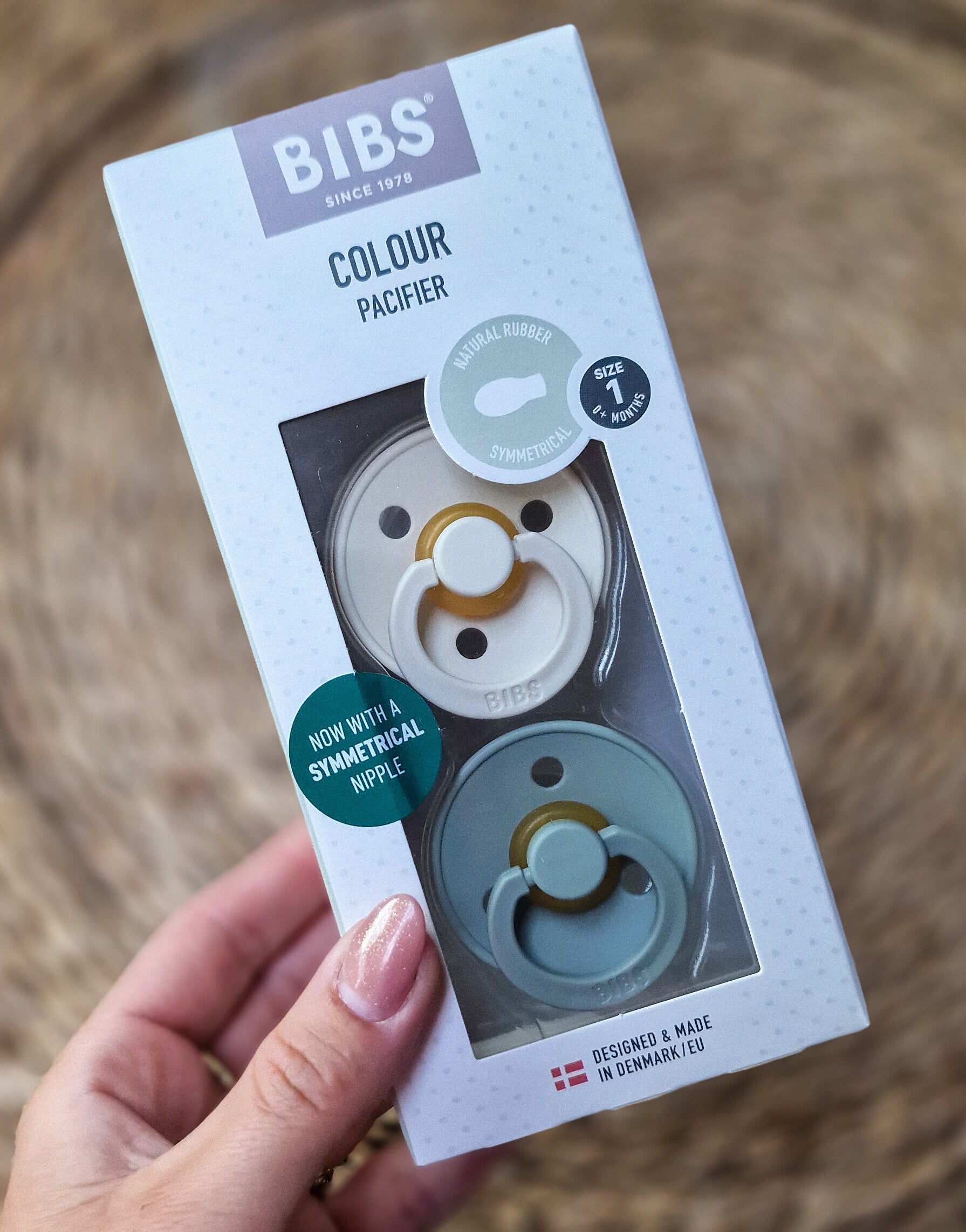 Bibs Spenen 0+ Rond - Crème/Mint