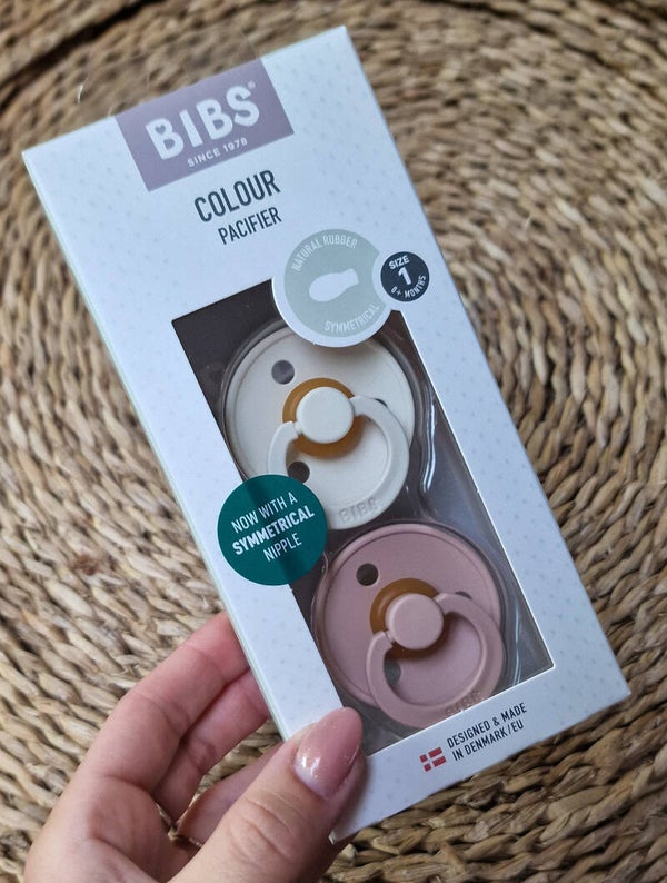 Bibs Spenen 0+ Symmetrisch - Crème/Roze