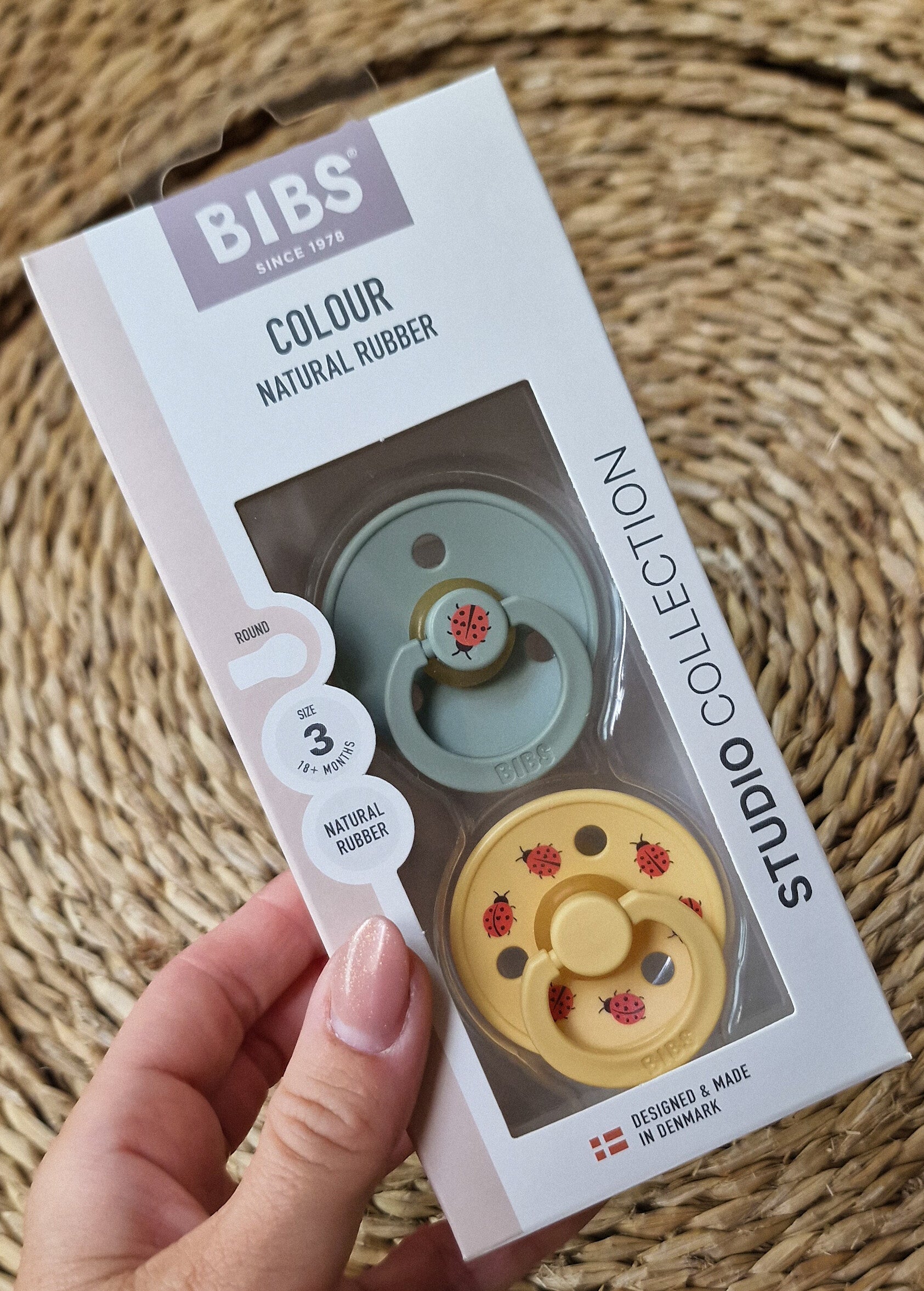 Bibs Spenen 18+ Rond - Lieveheersbeestjes - Groen/Geel