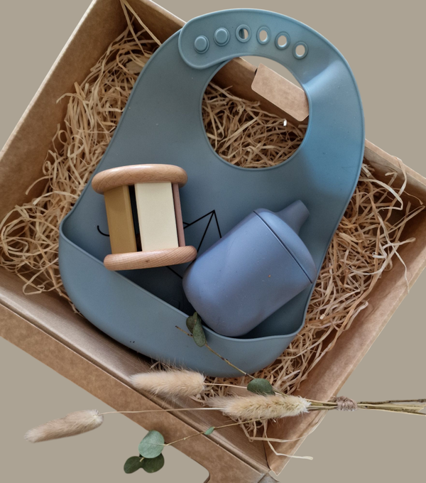 Cadeaupakket Baby - Jongen - Rammelaar - Tuitbeker - Slabber