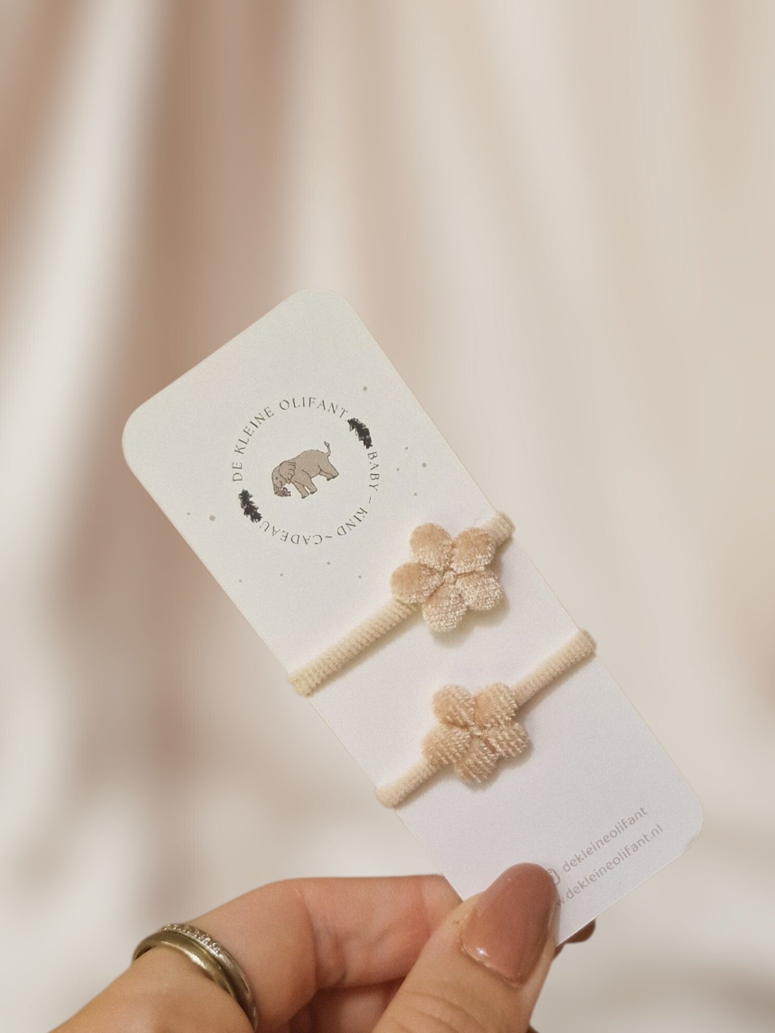 Haarelastiekjes Baby - Bloemetje - Crème