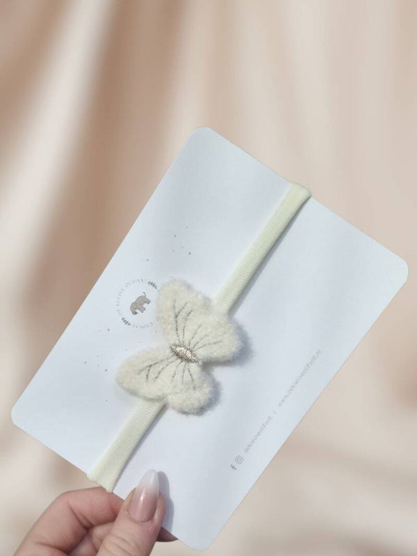 Haarband Baby - Vlinder - Wit