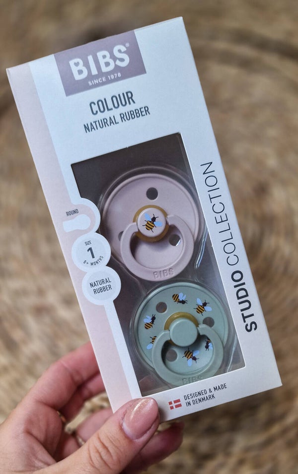 Bibs Spenen 0+ Rond - Bijtjes - Groen/Roze