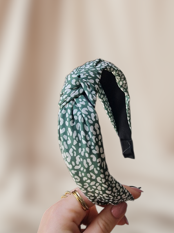 Haarband Knoop - Bloemen / Groen