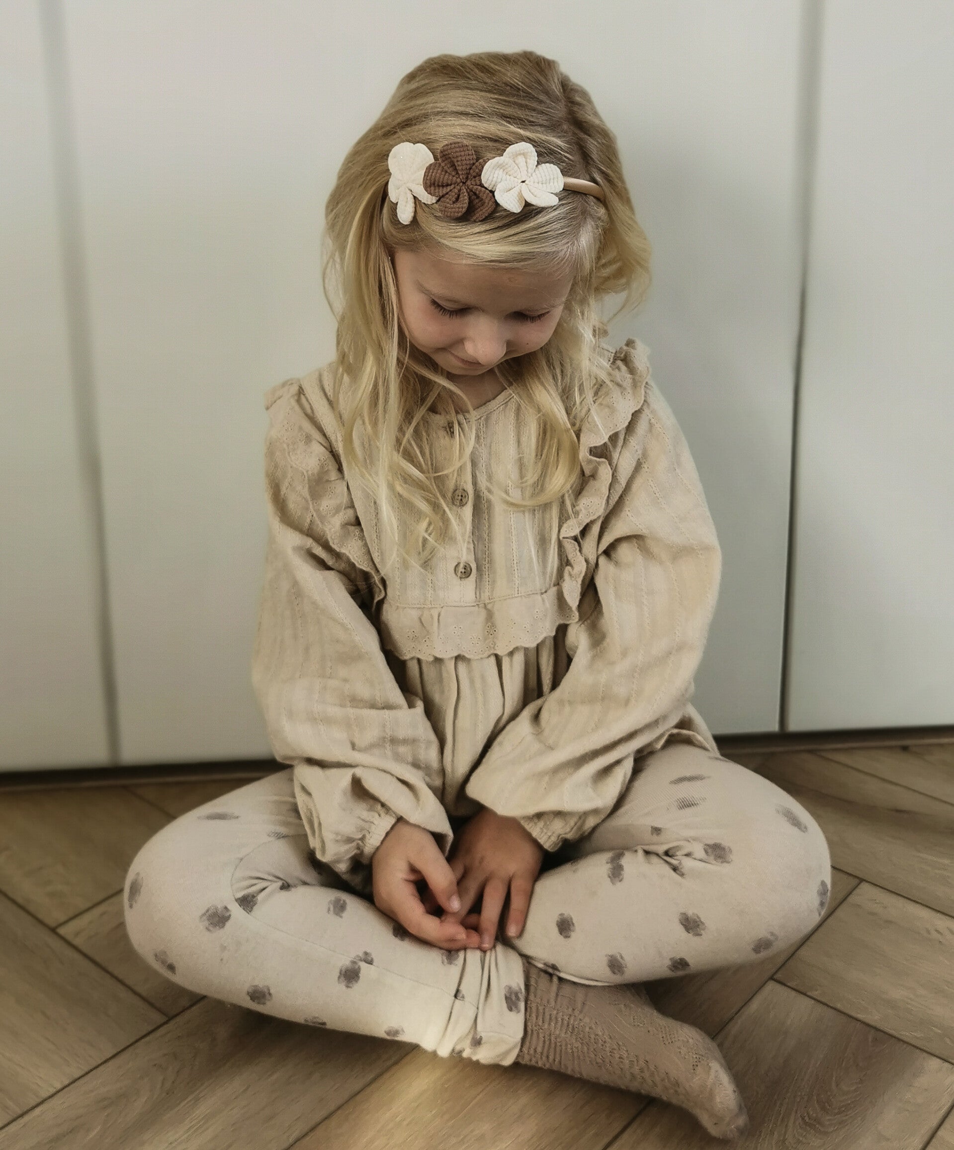 Newborn Haarbanden set met strik peach | Unieke haarband of haarclip