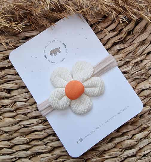 Haarelastiekje Kind - Crème / Oranje