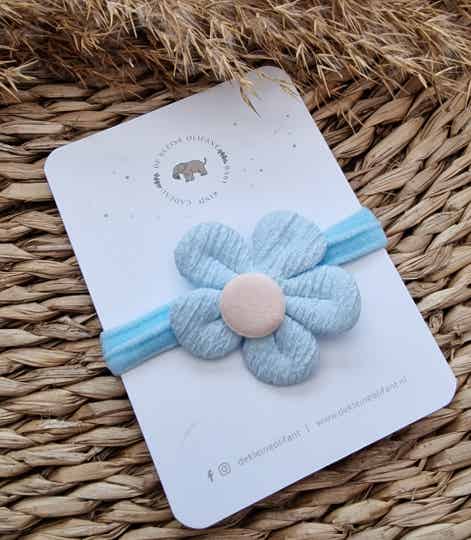 Haarelastiekje Kind - Blauw / Crème