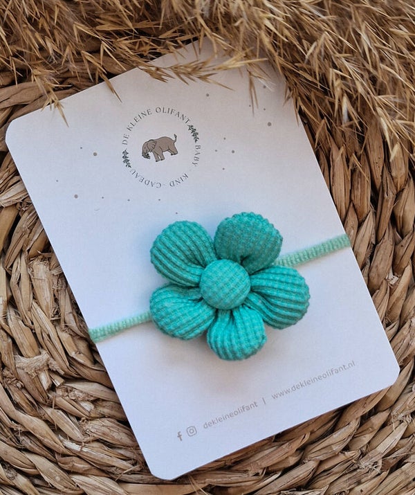 Haarelastiekje Kind- Bloem - Mint Groen