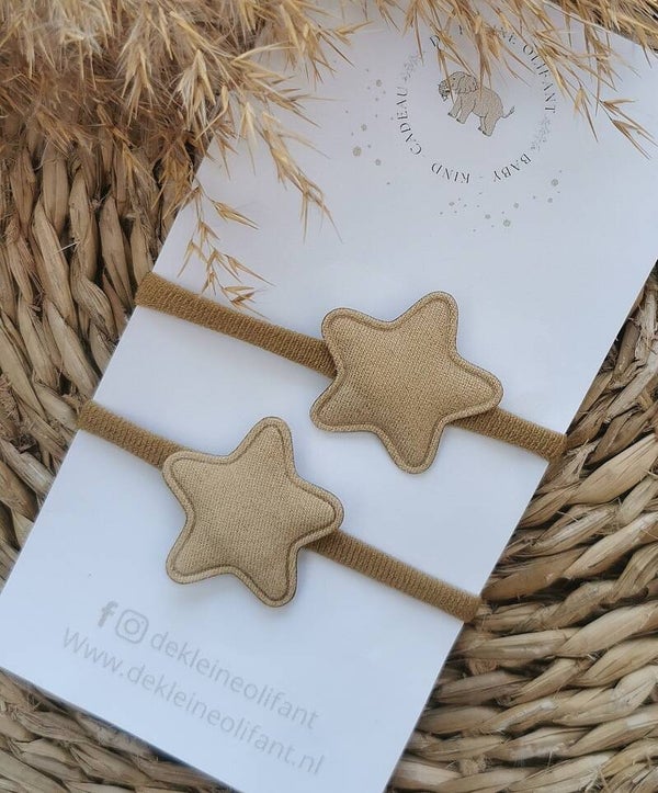 Haarelastiekjes Kind - Ster - Taupe