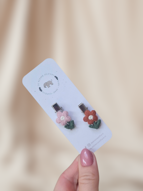 Haarspeldjes Baby - Bloemen/Roze