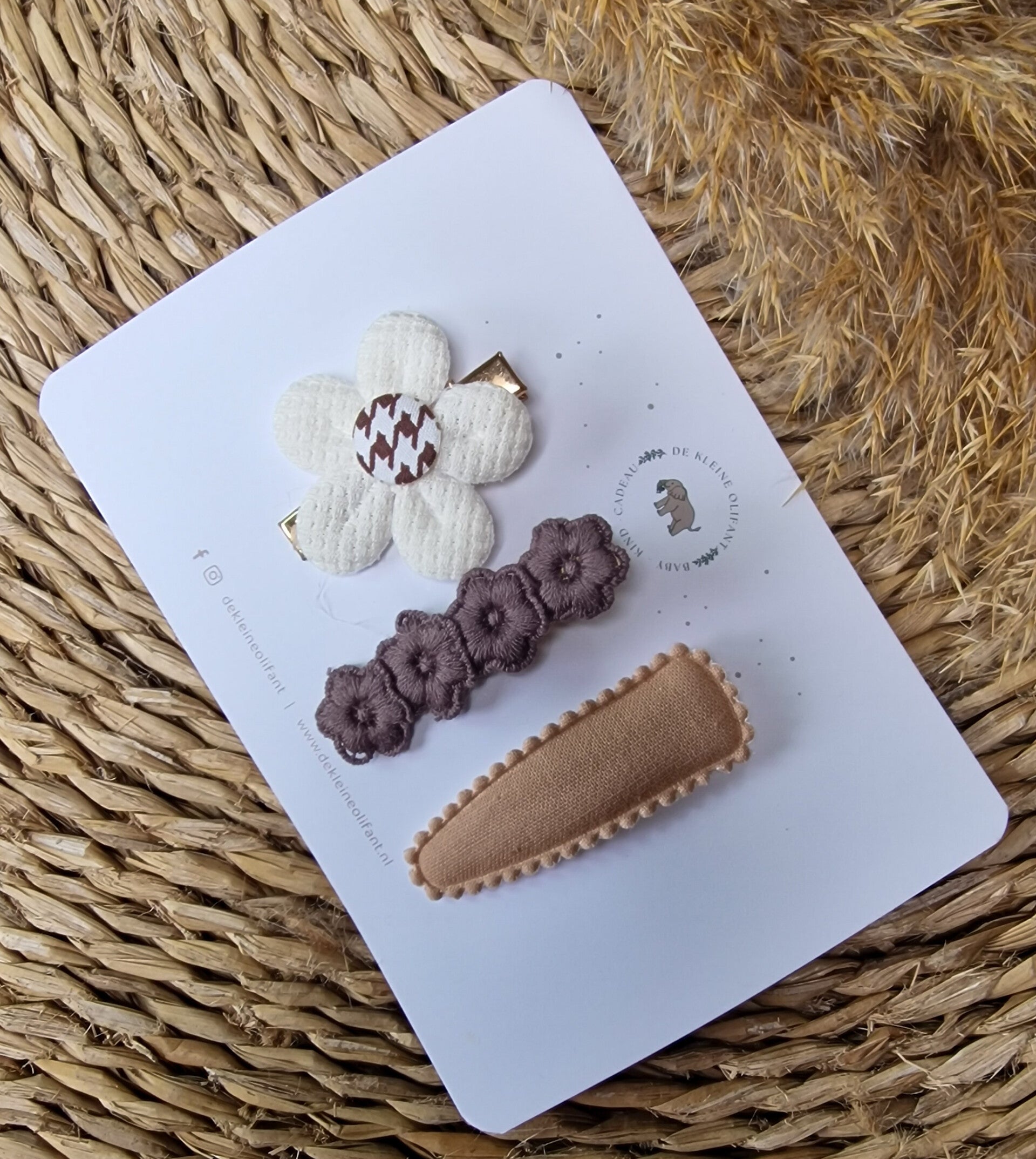 Haarspeldjes Kind  - Bruin - Bloem/Neutraal