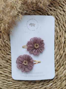 Haarspeldjes Kind - Bloem / Paars/Goud