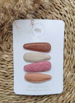 Basic Haarspeldjes Kind - Roze - Fluffy/Suede