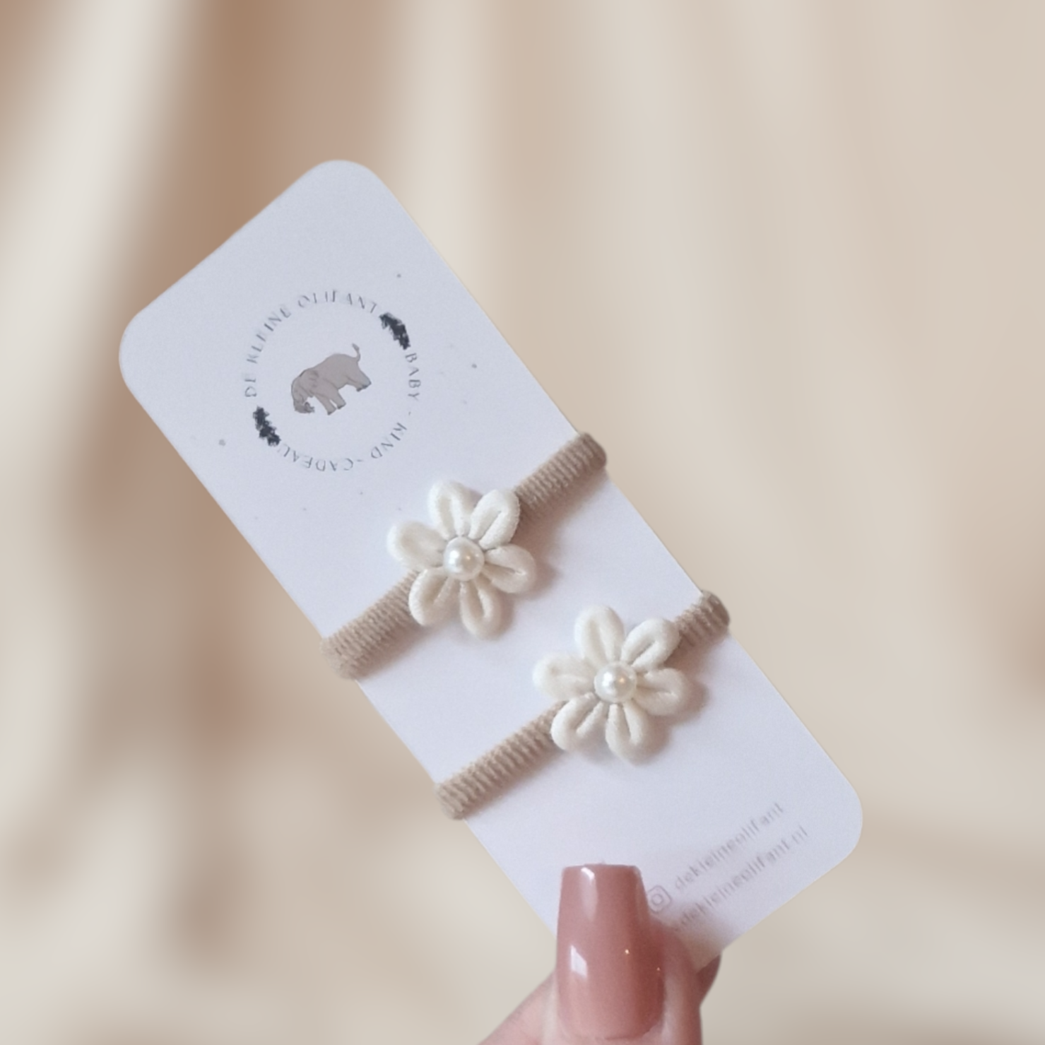 Haarelastiekjes Baby - Bloemen/Wit