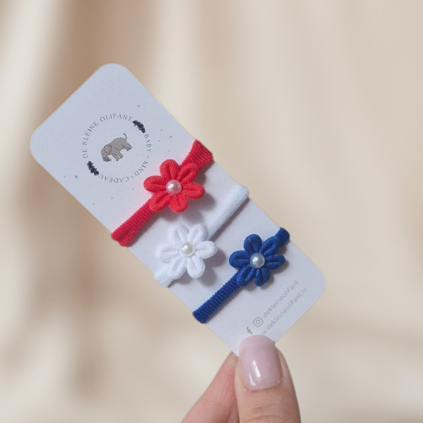 Haarelastiekjes Baby - WK Voetbal - Bloemetjes