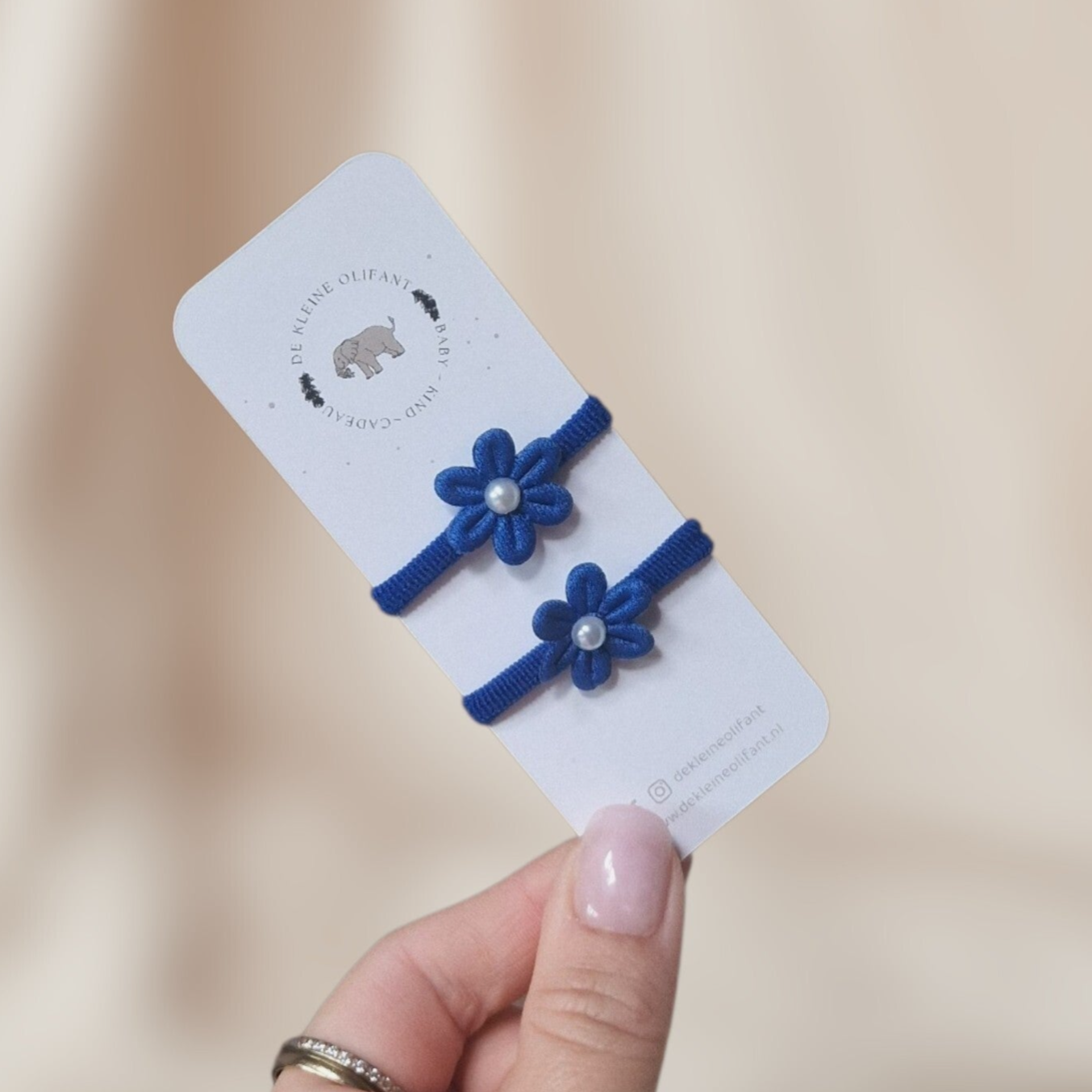 Haarelastiekjes Baby - Blauw/Bloemen