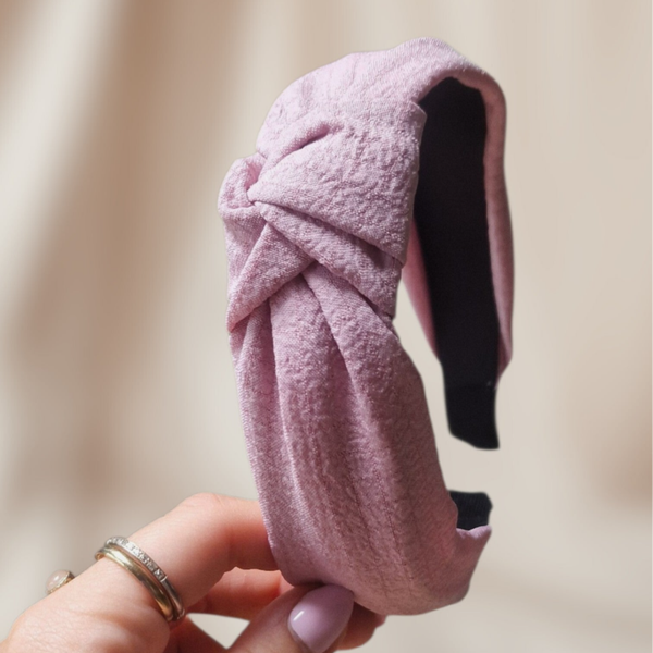 Haarband Knoop - Roze / Linnen