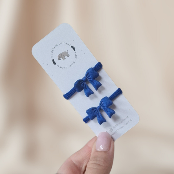 Haarelastiekjes Baby - Blauw/Strikjes