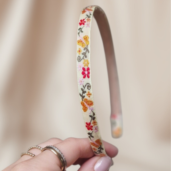 Haarband Diadeem - Bloemen - Beige/Print