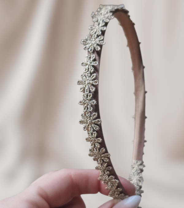 Haarband Diadeem - Bloemetjes - Goud