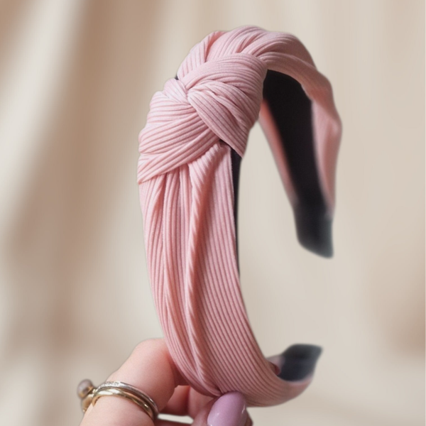 Haarband Knoop - Ribstof - Roze