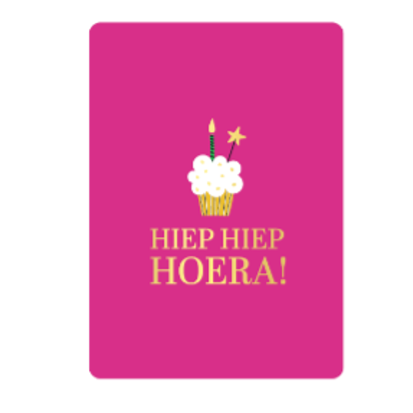 Wenskaart A7 - Hiep Hiep Hoera!