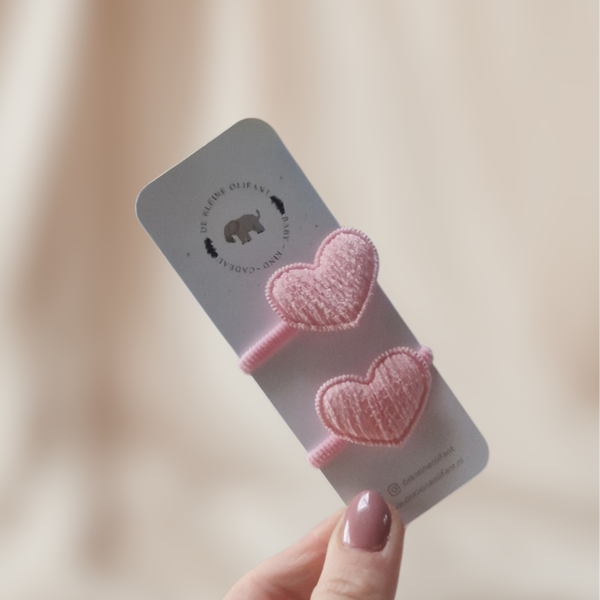 Haarelastiekjes Baby - Hartjes/Roze