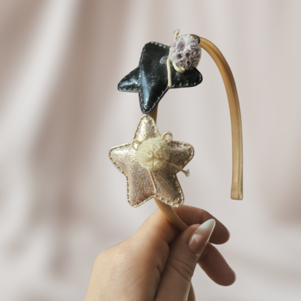 Haarband Diadeem - Sterren - Bruin/Zilver