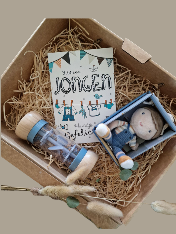 Cadeaupakket Baby - Jongen - Regenrammelaar - Kleine Jim