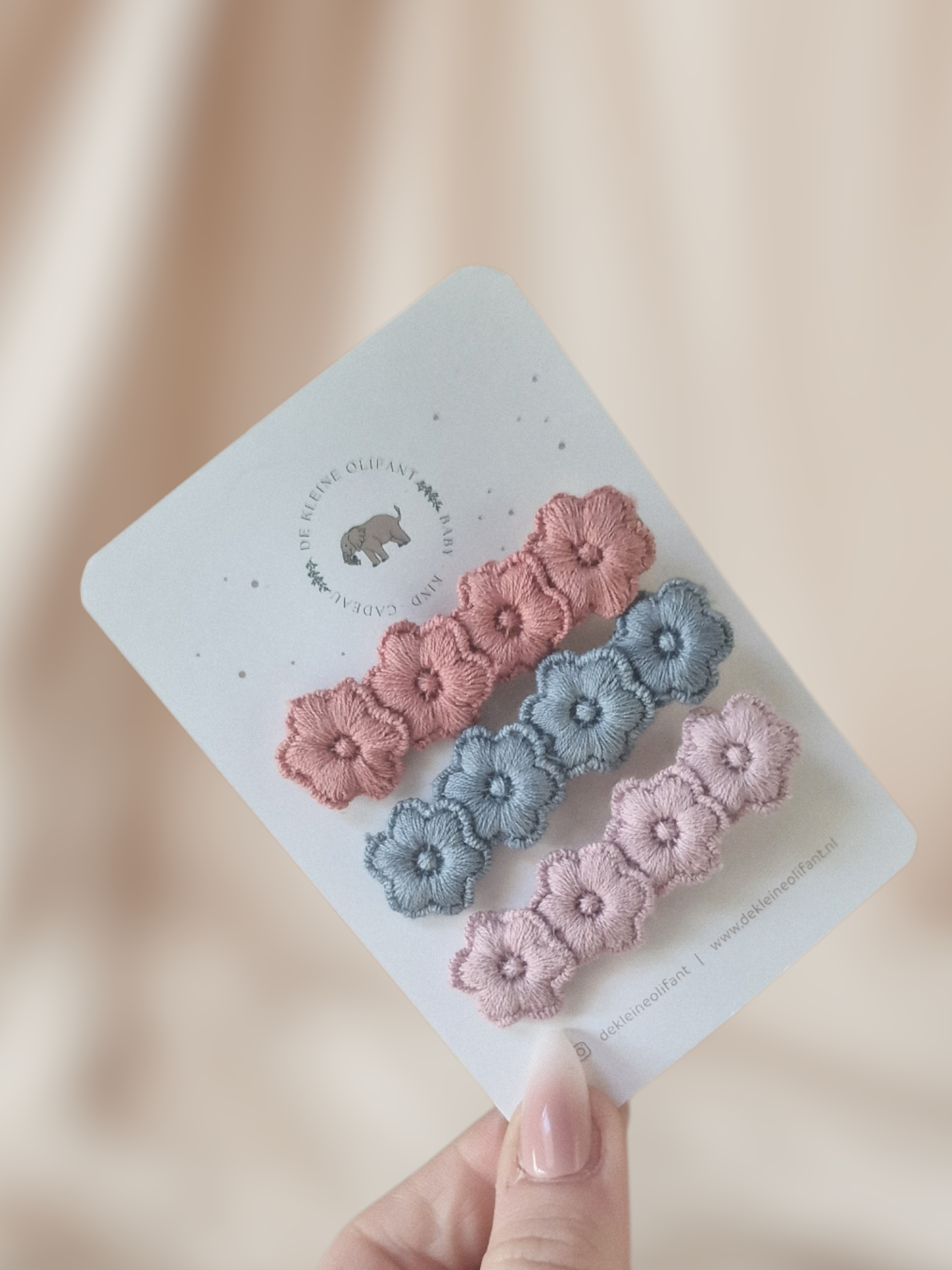 Haarspeldjes Kind - Bloemen - Oranje/Blauw/Roze