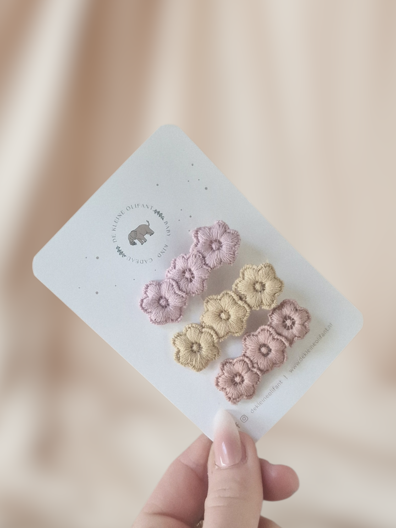 Haarspeldjes Kind- Bloemen - Roze/Geel/Perzik