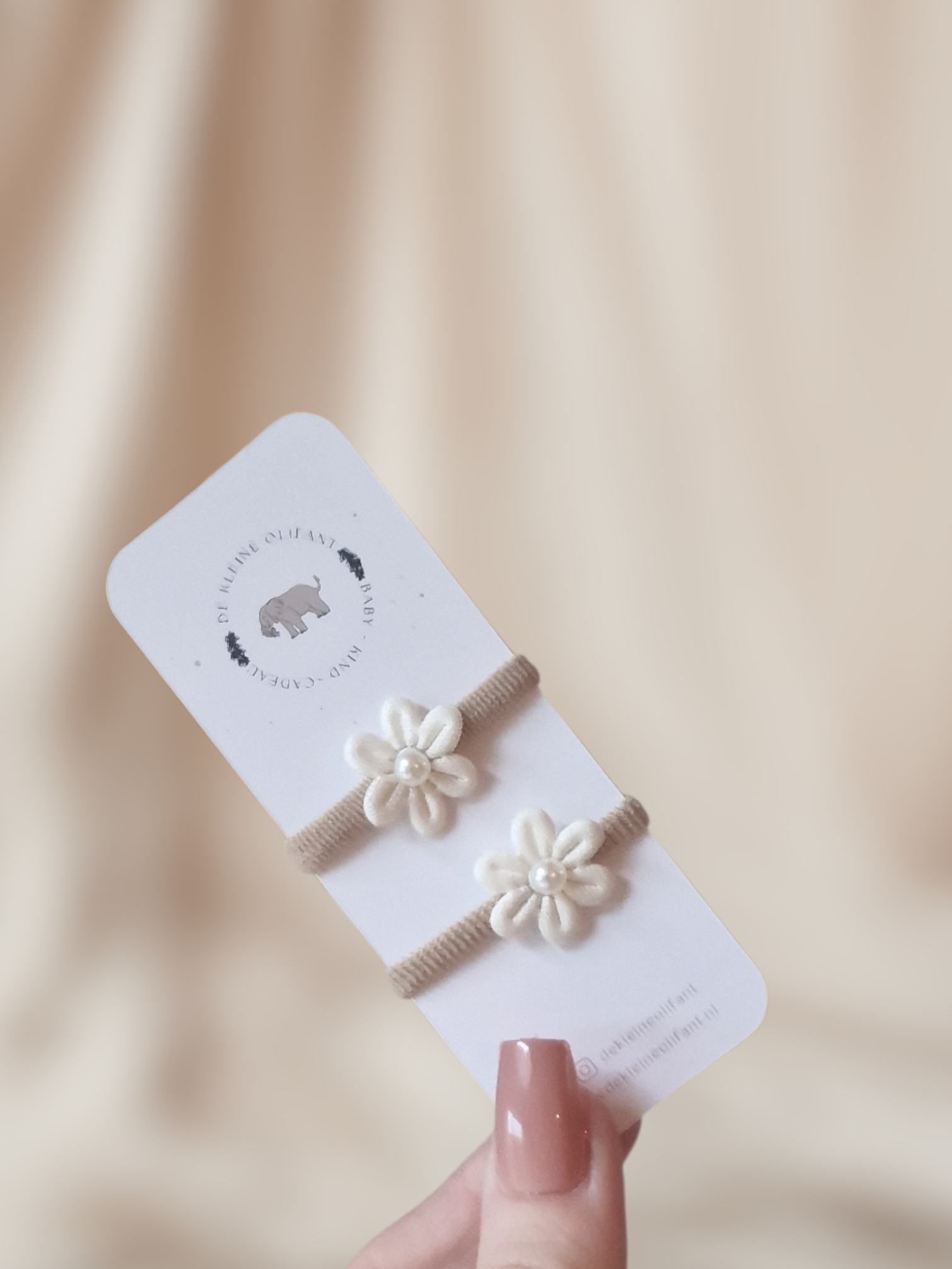 Haarelastiekjes Baby - Bloemen/Wit