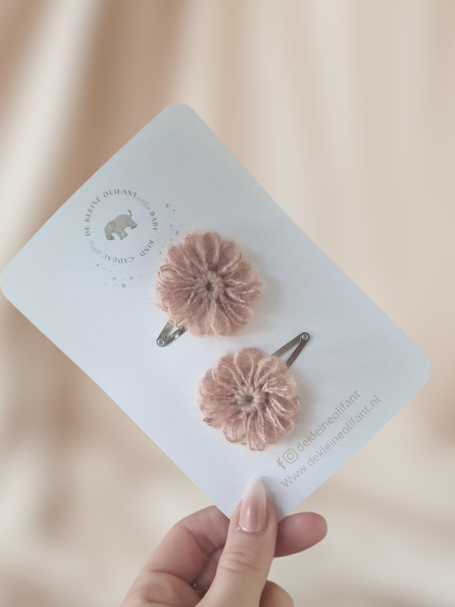 Haarspeldjes Kind - Bloem/Bruin/Zilver