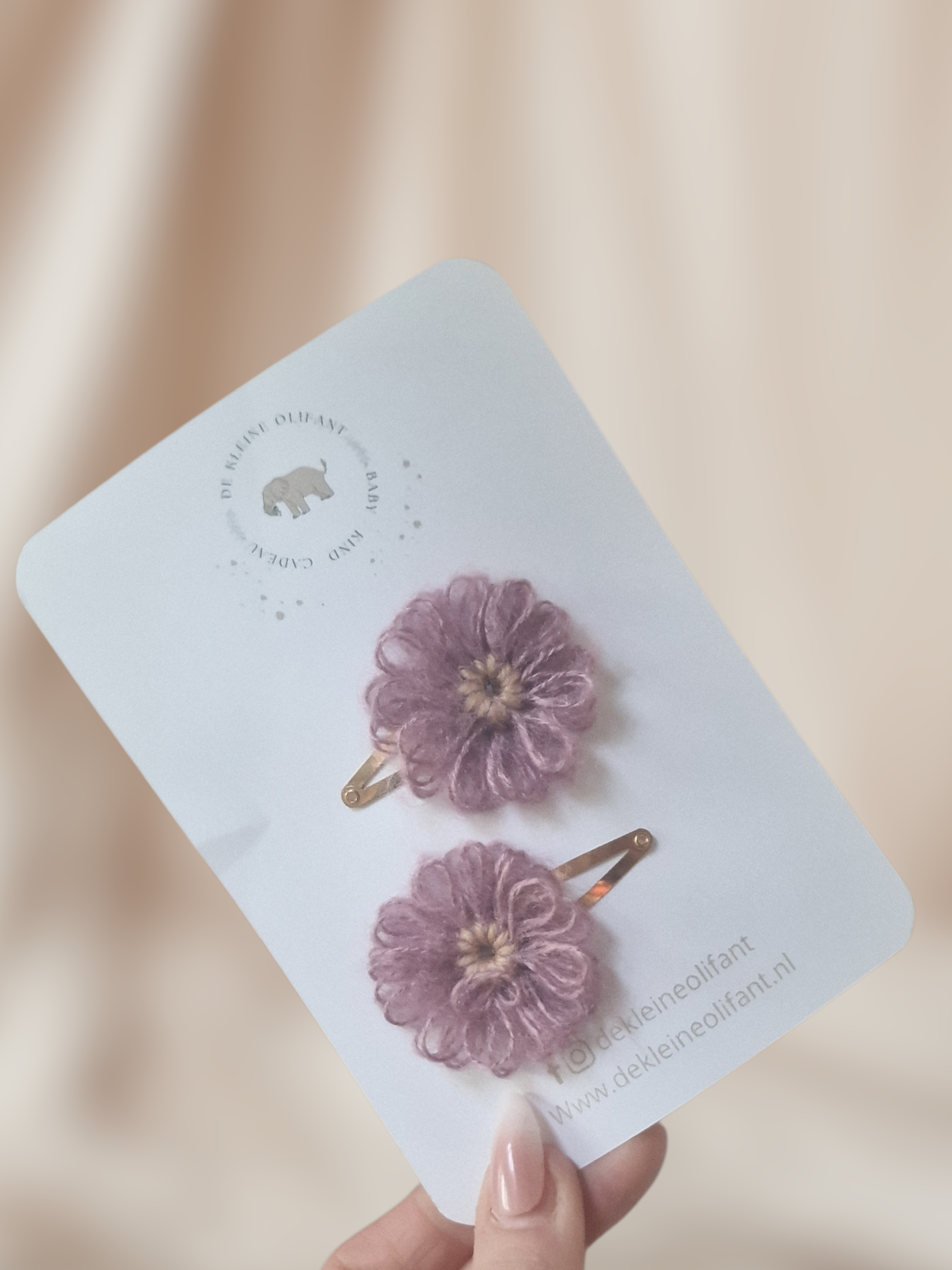 Haarspeldjes Kind - Bloem/Paars/Goud