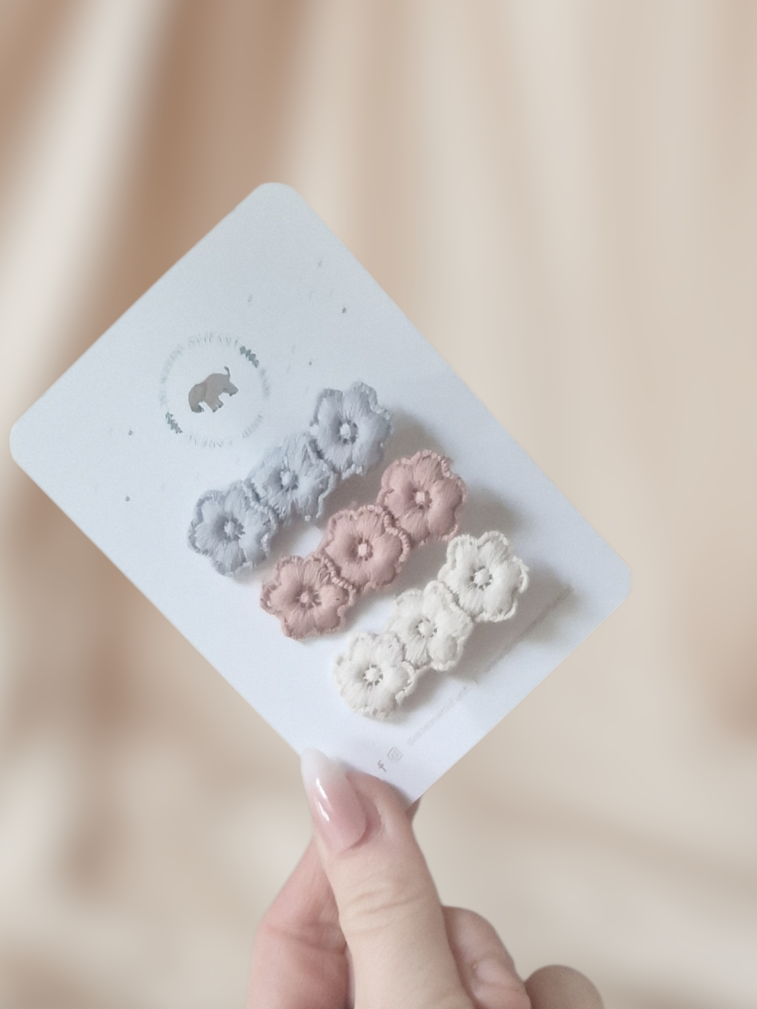 Haarspeldjes Kind- Bloemen - Roze/Licht Blauw/Wit